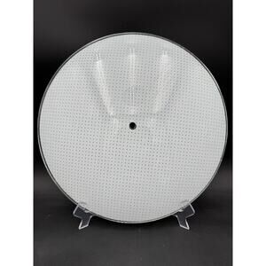 Vintage Round Frosted Glass Ceiling Light Cover Mid Century 15" NOS